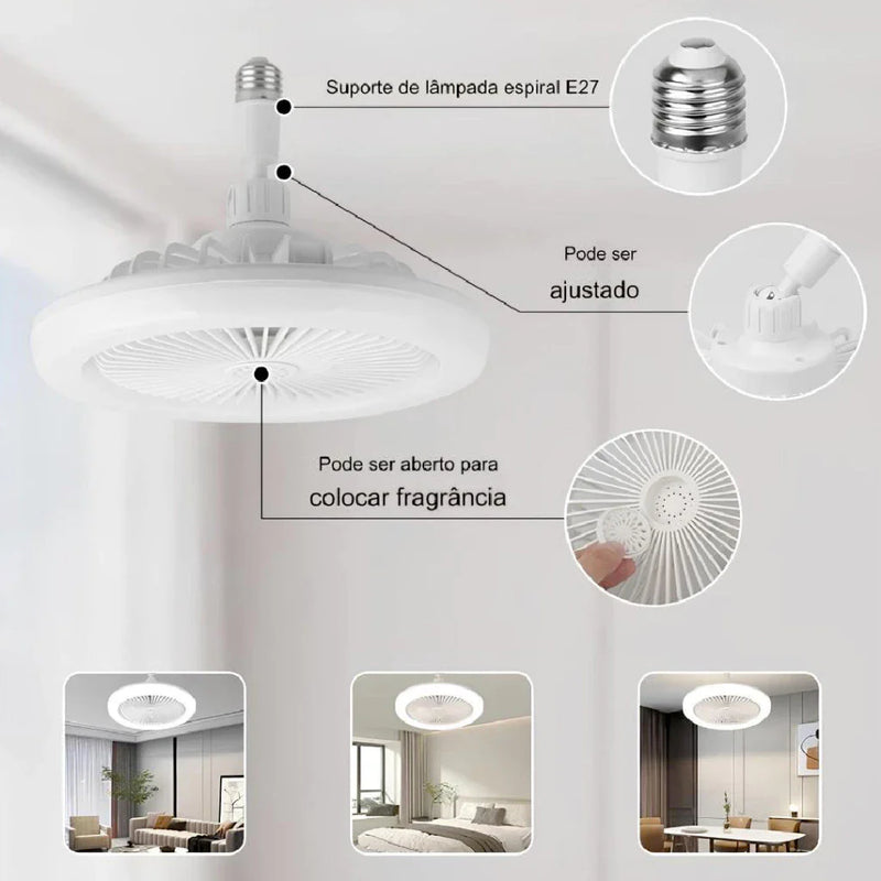 (COMPRE 1 LEVE 2) Luminária LED com Ventilador