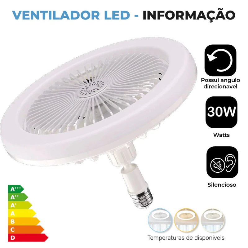 (COMPRE 1 LEVE 2) Luminária LED com Ventilador